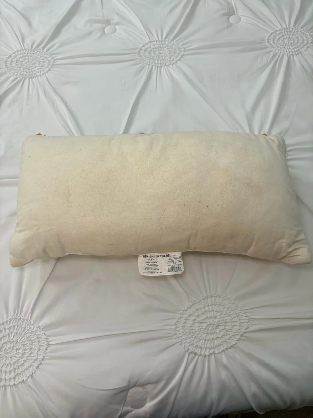 Opalhouse Bohemian Neutral Grey Gold & Yellow Fringe Accent Pillow 21 x 12